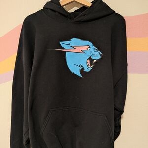 Black Hoodie with Blue Panther Emblem